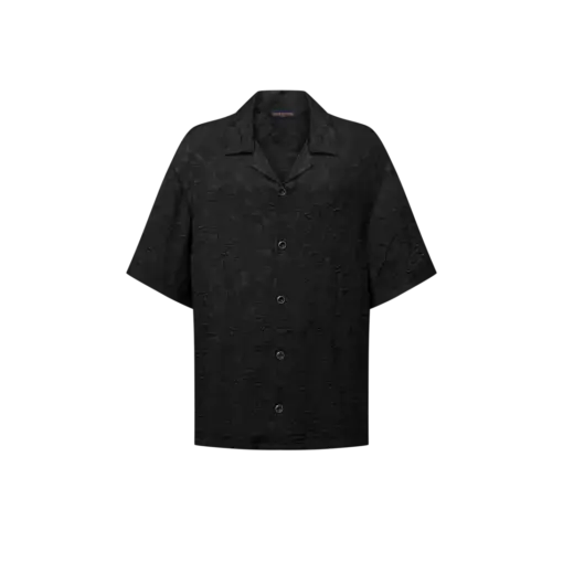 LV Graphic Jacquard Short-Sleeved Shirt Black