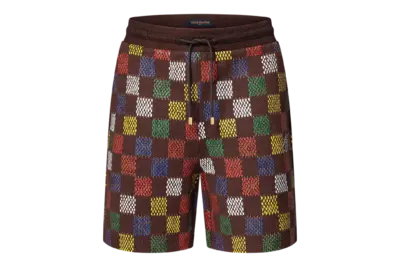 LV Jacquard Damier Cotton Jersey Shorts