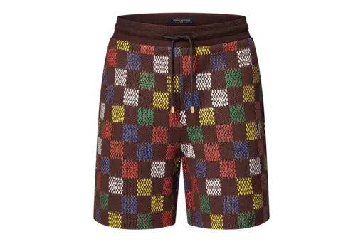 LV Jacquard Damier Cotton Jersey Shorts