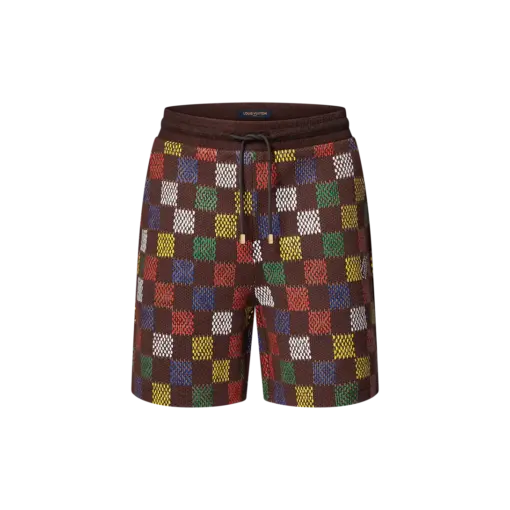 LV Jacquard Damier Cotton Jersey Shorts