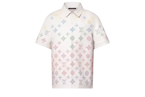 LV Monogram Flower Perforated Leather Polo Shirt