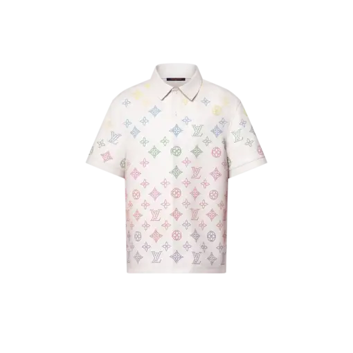 LV Monogram Flower Perforated Leather Polo Shirt