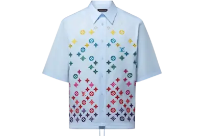 LV Monogram Flowers Embroidered Short-Sleeved Shirt