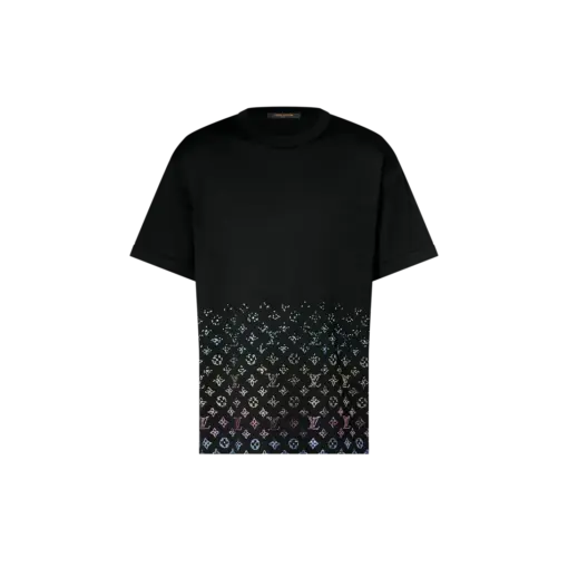 LV Monogram Gradient Embellished Short-Sleeved Crewneck Black