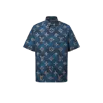 LV Printed Monogram Short-Sleeved Shirt Ocean