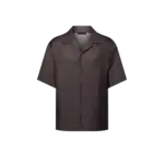 LV Printed Monogram Short-Sleeved Silk Shirt