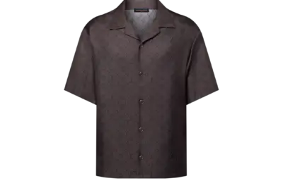 LV Printed Monogram Short-Sleeved Silk Shirt