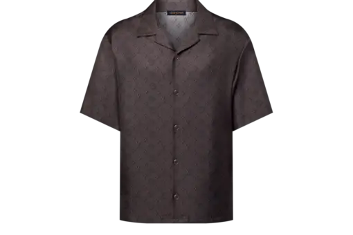 LV Printed Monogram Short-Sleeved Silk Shirt (Copy)