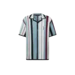 LV Striped Crochet Short-Sleeved Shirt Multicolor