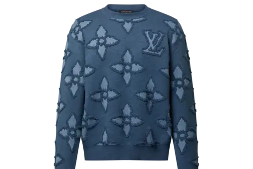 LV Textured Cotton Crewneck
