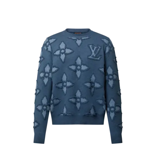 LV Textured Cotton Crewneck