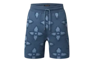LV Textured Cotton Knit Shorts