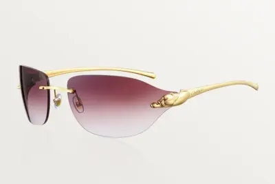 Panther de Cartier sunglasses rect-oval shape burgundy lenses