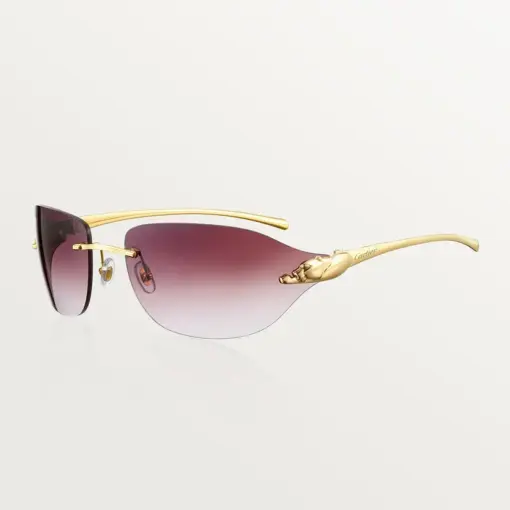 Panther de Cartier sunglasses rect-oval shape burgundy lenses