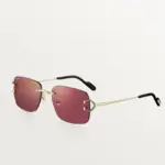 Sunglasses, Classic C de Cartier motif burgundy lense