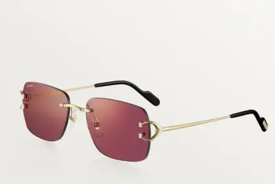 Sunglasses, Classic C de Cartier motif burgundy lense