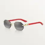 Sunglasses with Elongated C de Cartier motif square and grey lenses