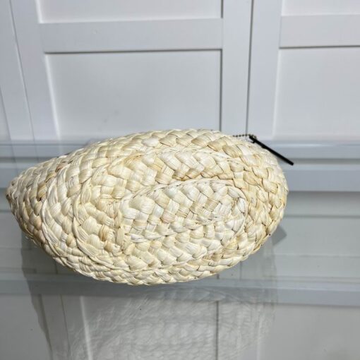 Coach Structured Straw Tote Bag White - Image 3