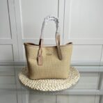 Coach Mini City Straw Tote Bag Grey
