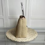 Coach Mini City Straw Tote Bag Grey - Image 3