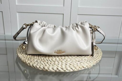 Coach Faye Shoulder Bag With Ruching in White
