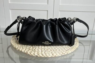 Coach Faye Shoulder Bag With Ruching in Black