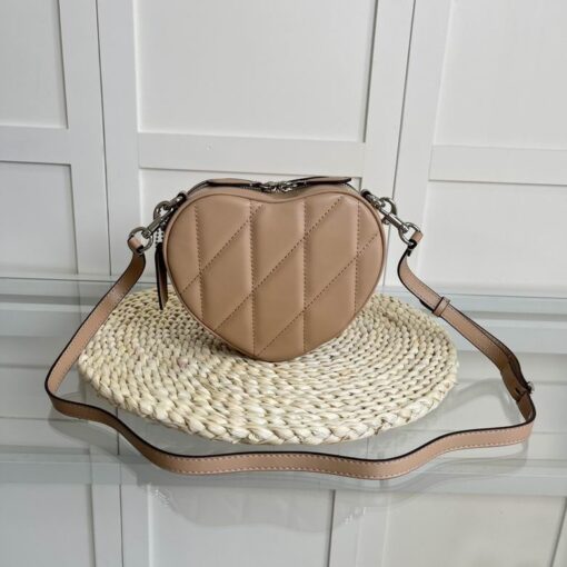 Coach Quilted Denim Heart Crossbody Bag Brown - Image 2
