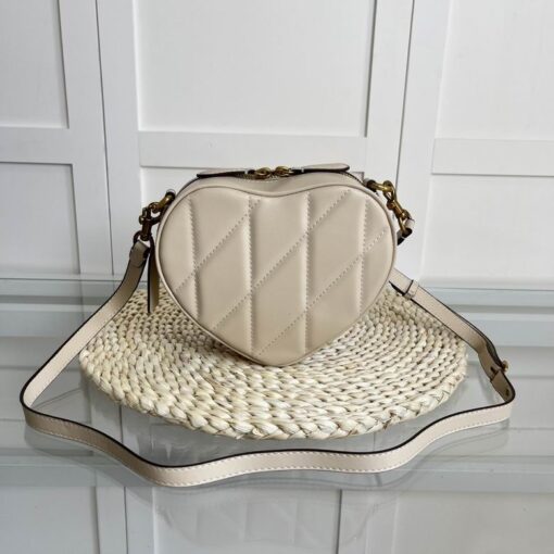 Coach Quilted Denim Heart Crossbody Bag Grey - Image 2