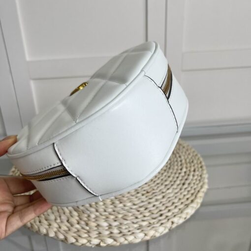 Coach Quilted Denim Heart Crossbody Bag White - Image 3