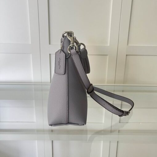 Coach Laurel Shoulder Bag in Signature Canvas Grey - Image 3