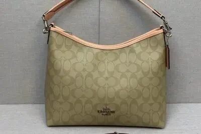Coach Laurel Shoulder Bag in Signature Canvas Olive Green
