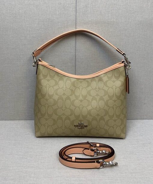 Coach Laurel Shoulder Bag in Signature Canvas Olive Green
