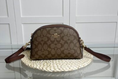 Coach Madi Crossbody In Signature Canvas Bag Dark Brown