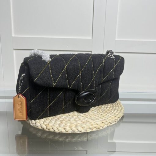 Coach Quilted Tabby Shoulder Bag Black