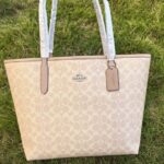 Coach Signature Canvas City Tote Bag Lite Grey