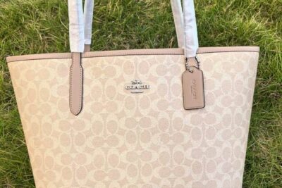 Coach Signature Canvas City Tote Bag Lite Grey