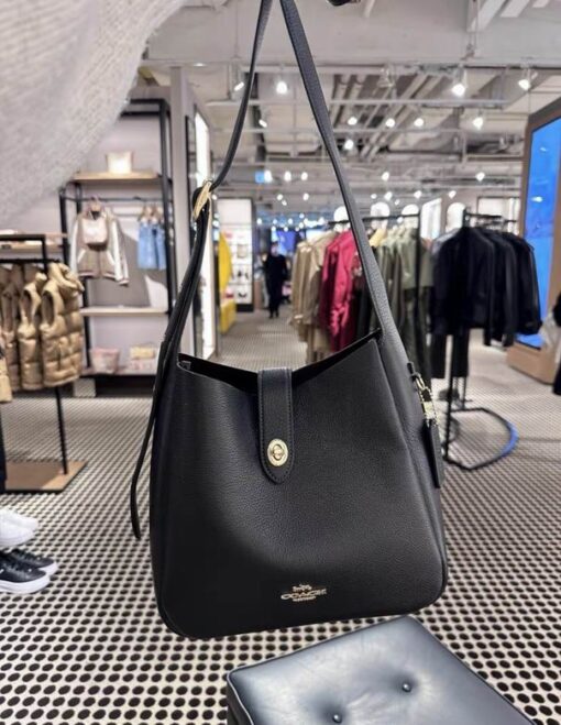 Coach Hadley Convertible Crossbody Bag Leather Black - Image 2