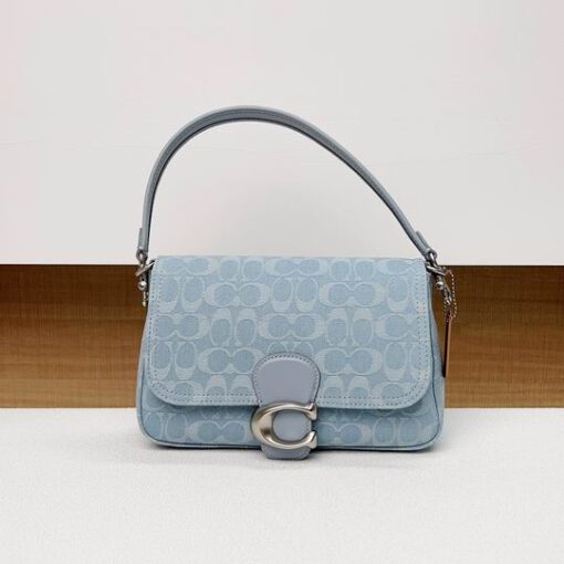 Coach Soft Tabby Denim Shoulder Bag Paste