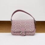 Coach Soft Tabby Denim Shoulder Bag Pink