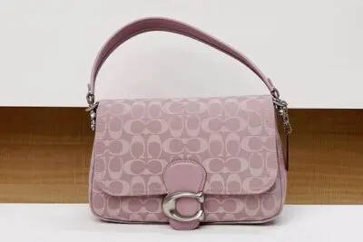 Coach Soft Tabby Denim Shoulder Bag Pink
