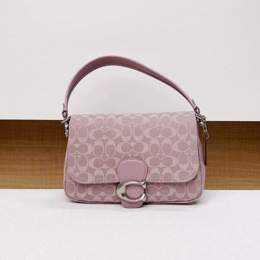 Coach Soft Tabby Denim Shoulder Bag Pink