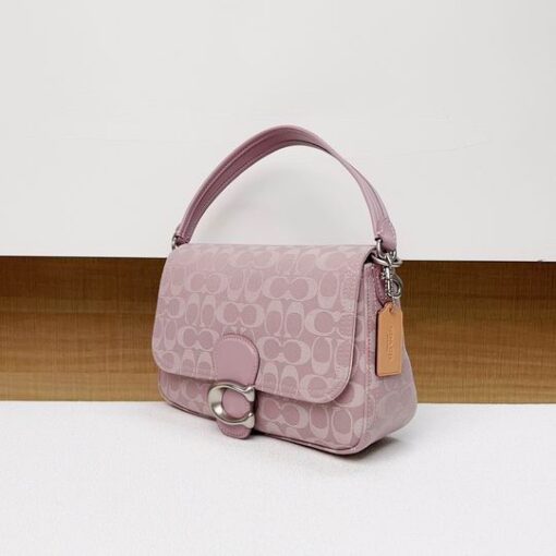 Coach Soft Tabby Denim Shoulder Bag Pink - Image 3