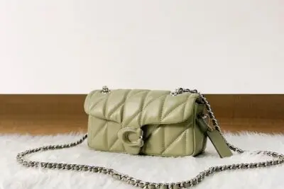 Coach Tabby Shoulder Bag With Quilting Olive Green
