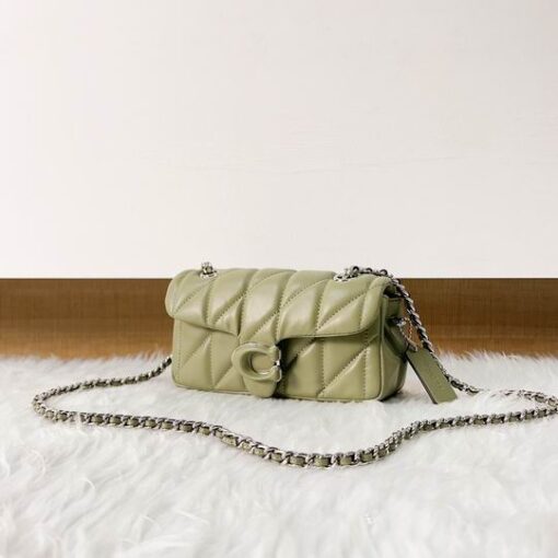 Coach Tabby Shoulder Bag With Quilting Olive Green