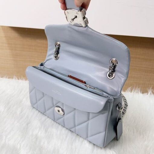 Coach Quilted Tabby Shoulder Bag Gray - Image 3