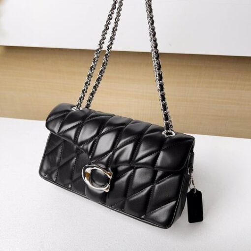 Coach Quilted Tabby Shoulder Bag Black