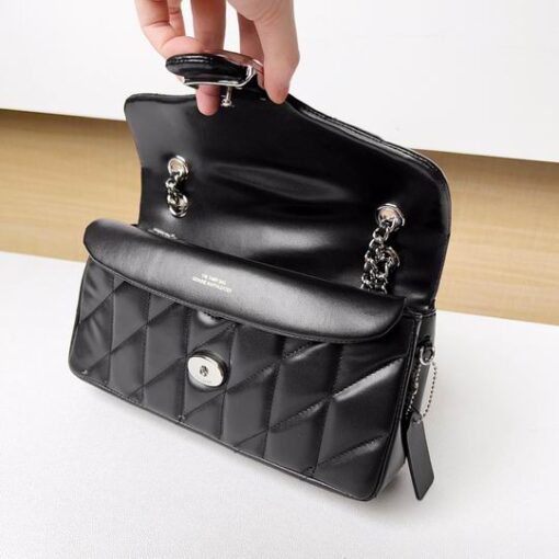 Coach Quilted Tabby Shoulder Bag Black - Image 3