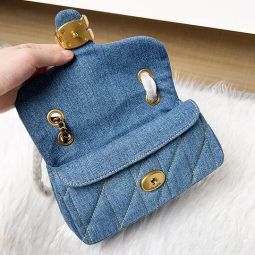 Coach Quilted Tabby Shoulder Bag Blue - Image 3