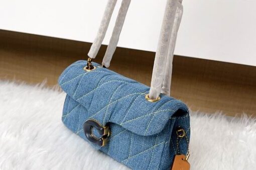 Coach Quilted Tabby Shoulder Bag Blue
