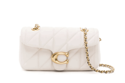 Coach Tabby leather shoulder bag chalk white